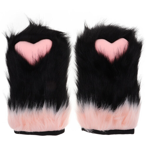 Um Par De Luvas De Pelúcia Sem Para Cosplay De Patas De 1