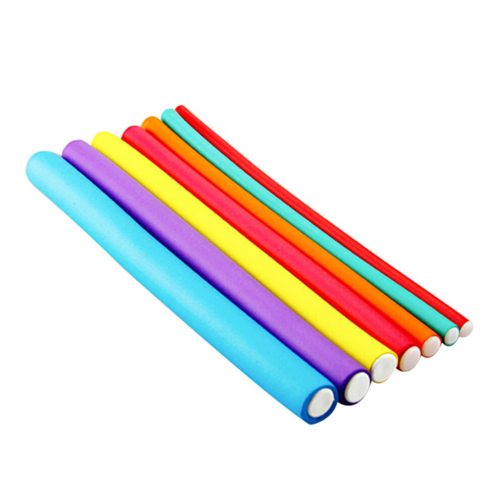 Hair Curling Flex Rods 20Pcs Spiral Hair Curler Sticks Heatless Rollers DIY Styling Tool Random Colors