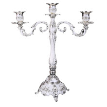 Crystal Metal Plated Candelabra, Vintage Design Holder for Taper Candlesticks, Holds Taper Candlesticks with Elegant Stability, Enhances Home Decorati