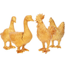 4 Unidades De Animais De Plástico Pequenos Dourados Para Artesanato