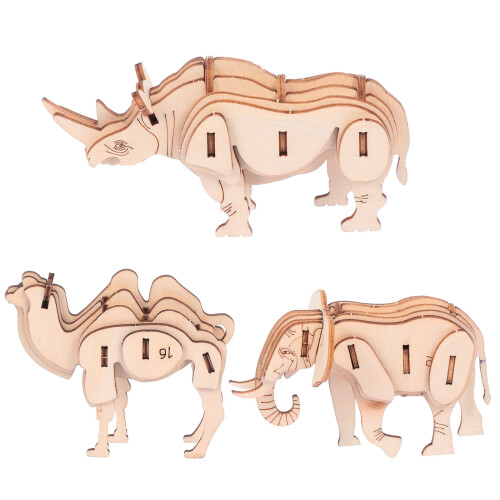 6 Unidades Kit -Cabeça Animal 3D Educativos