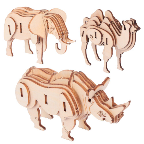 6 Unidades Kit -Cabeça Animal 3D Educativos 1
