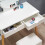 Adaptable Classic White Vanity Set, Large Capacity Storage Drawer, Solid Hardwood Frame for Durability 5