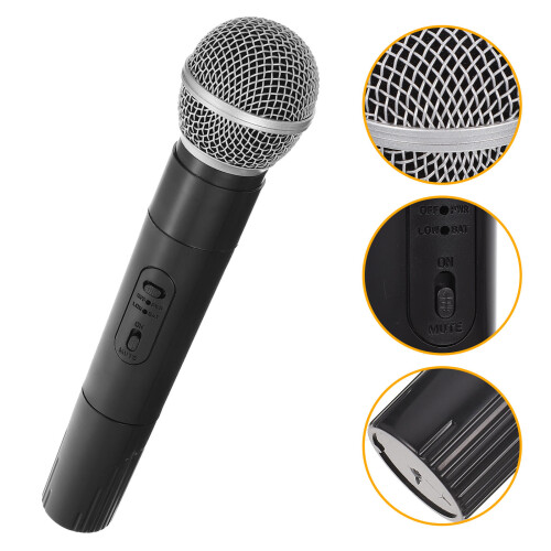 1 Simulado Plástico Mic Falso Brinquedo (Preto) 2