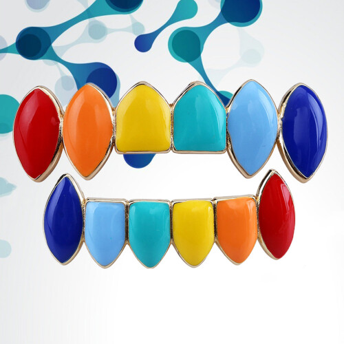 Brace Coloré Plaqué Or Pour Dents 2