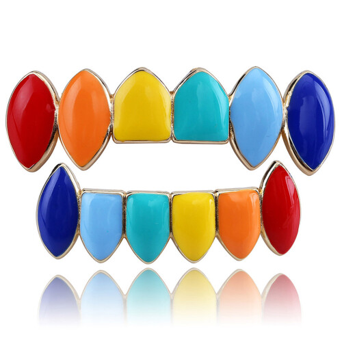 Brace Coloré Plaqué Or Pour Dents 1