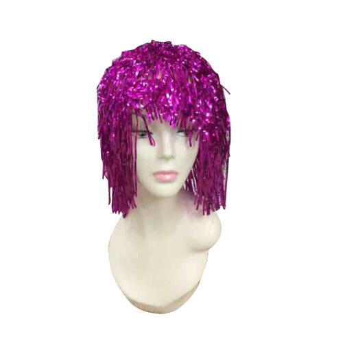 Glittering Foil Wig Perucas De Metálicas Para