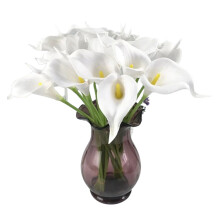 Buchet artificial de crini Calla realiști, 10 buc. decorațiuni pe tot parcursul anului, flori artificiale remodelabile, ideale pentru nunți și