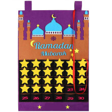 Calendário de Contagem Regressiva do Ramadã, Calendário do Advento Infantil, Adesivos de Estrelas Reutilizáveis, Decorações para o Eid Mubarak,