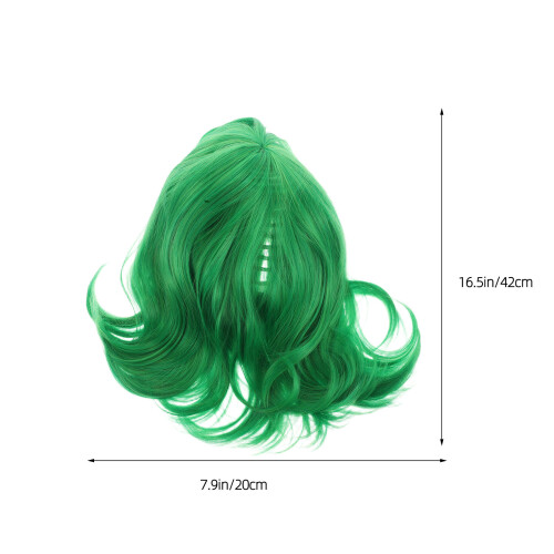Conjunto De Perucas Para Cosplay Verde Curta Bob 1