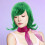 Conjunto De Perucas Para Cosplay Verde Curta Bob 3