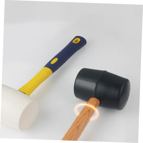 Rubber Mallet Hammer Fiber Handle, NonMarring Elastic Head Floor Tile/Board Installation Tool, Pro Tool 1