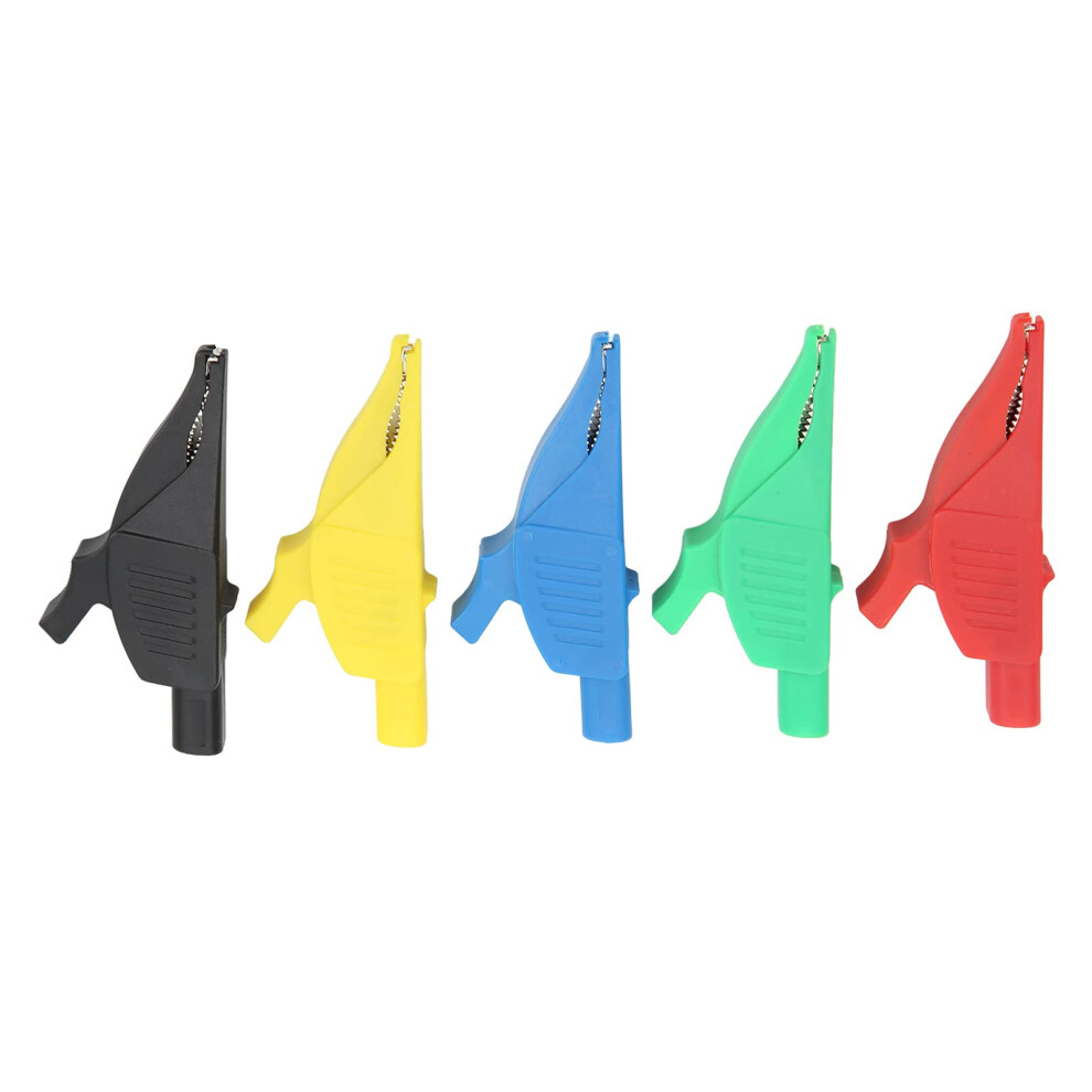 Electric Test Clips 5Pcs 32A/1000V Insulated 4Mm Jack Multimeter Clips For Cars/Trucks 5 Color Coded Pa Brass Clips 9339159548783