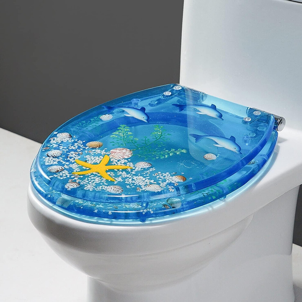 Resin Toilet Seat Oval Quiet Slowclose Quickrelease Thickened Adjustable Hinges Fix Easytoclean Install 9339159548844