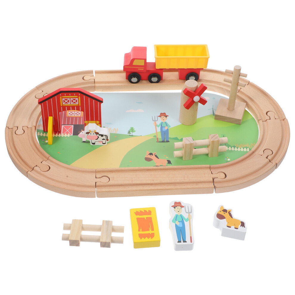 Zestaw Drewnianych Zabawek PociąG Dla Dzieci Kolejka Edukacyjna-image