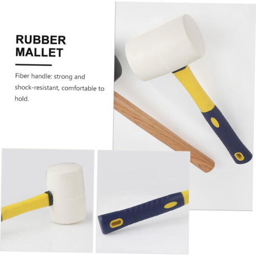 Rubber Mallet For Flooring Installation, Tile Setting, Floor Boards, Fiber Handle  Elastic Head Tool 1