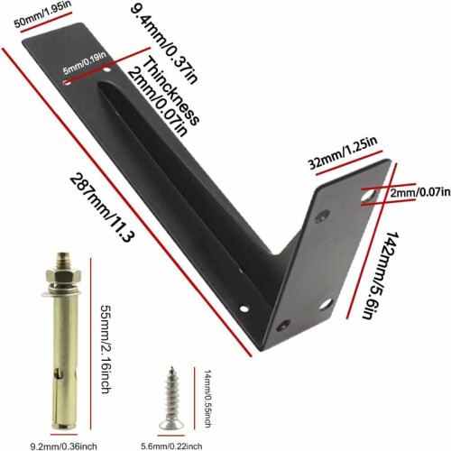 Metal Shelf Brackets, Wall Shelf Bracket with Easy Installation Design, Heavy Duty Shelf Bracket Featuring Stable Shelf Support Structure, Multi-funct 1