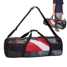 Scuba Diving Bag Mesh Portable Gear Bag, Thick QuickDry Material, Waterproof, Breathable Drying Storage Solution Black