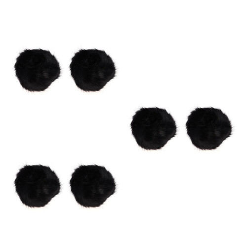 3 Paar Schwarze Faux Pelz Armwärmer Elastische Einheitsgröße 2