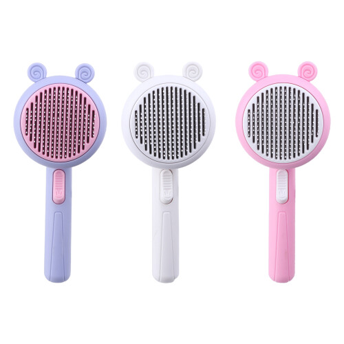 Self Cleaning Slicker Brush Grooming Combs Massage-Purple 1