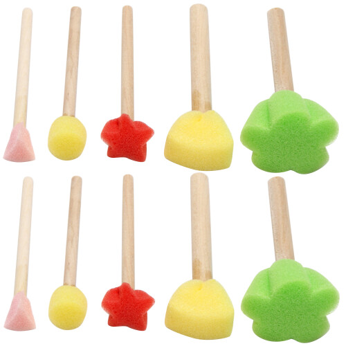 5 Sets/25 Teile -Malpinsel Mit Holzgriff Für Kinder