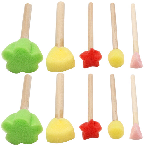 5 Sets/25 Teile -Malpinsel Mit Holzgriff Für Kinder 2
