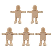 5 Unidades Muñecas De Madera Articuladas Juego Educativo Manualidad