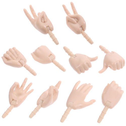 20 Pcs Mini Plastic Hand Joints For Diy Doll Parts