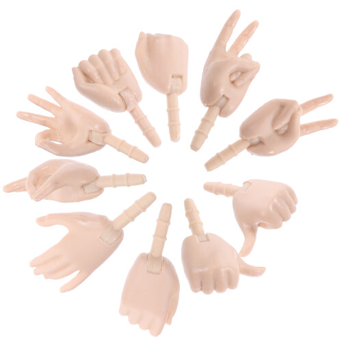 20 Pcs Mini Plastic Hand Joints For Diy Doll Parts 1