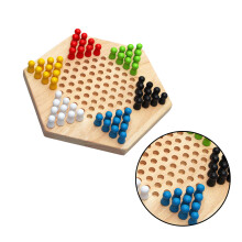 Jeu De Dames Hexagonal En Bois Pour Enfants Et Adultes