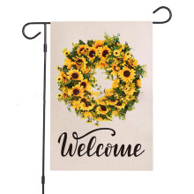 Bandeira de jardim para decoração externa, dupla face em juta resistente às intempéries, estilo fazenda, com bainha costurada, charmosa e
