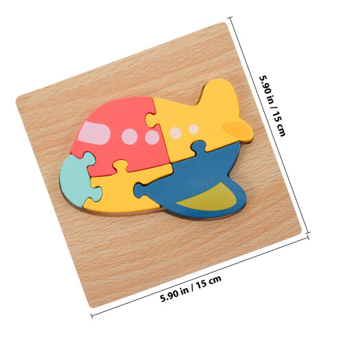 5Pcs Wooden Cube Puzzle With Storage Tray Educational Toy 1