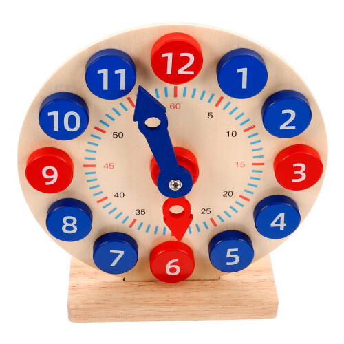 2 Sets Wooden Clock Toy for Children Educational 2