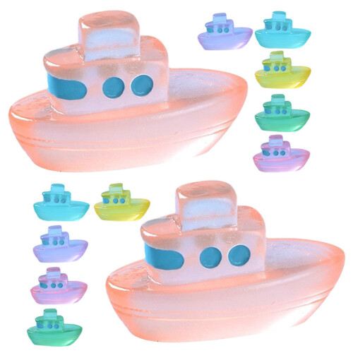 48 Pcs Mini Boat Crafts Luminous Model Decoration Microlandscape Prop 2
