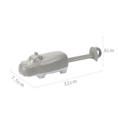 Plastic Water Soaker Toy Large Hippopotamus Bath Plaything Light Grey 2