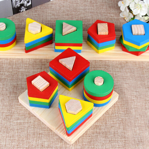 Set Legno Geometrici Educativo Bambini 1