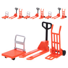 12Pcs Orange Mini Forklift Car Wheelbarrow Engineering Vehicle Toy Set