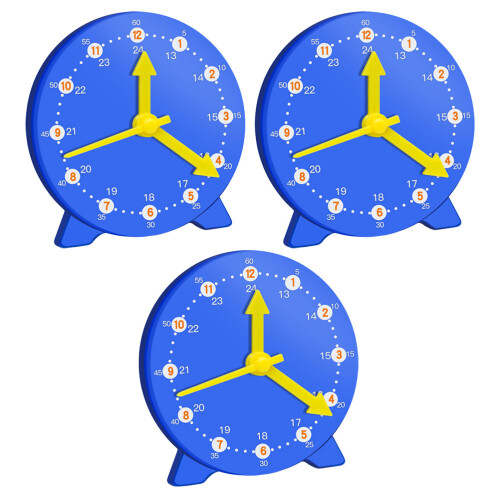 3Pcs Classroom Display Clock Models For Kids Teaching Tool