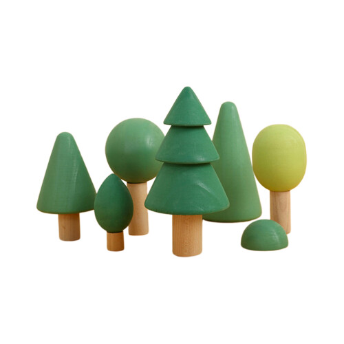 1 Set Wooden Tree Building Blocks Educational Forest Stacking Toy