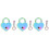 3Sets Shiny Plating Heart Love Locks Assorted Color Handbag Locks 4
