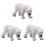 3 Pcs Solid Static Polar Bear Model Plastic Miniature Figurine 2