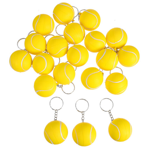 20 Pezzi Portachiavi Tennis In PU Per 2
