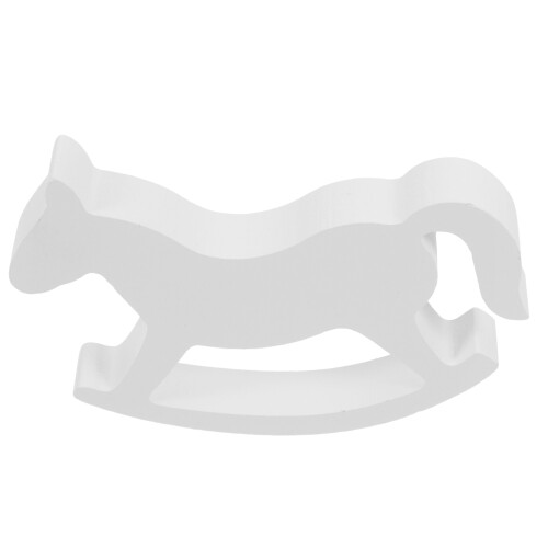 7 Cavallo A In Legno Bianco Per Bambini E Decorazione