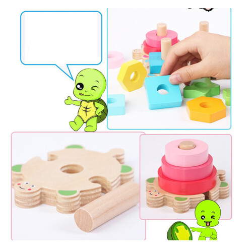 Puzzle in Legno Con Colorate Per Bambini E 2