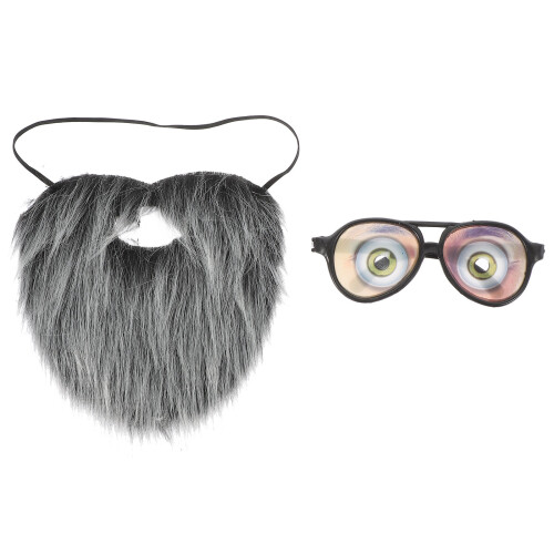 1 Set Kunstmatige Baard Cosplay Met Bril 2
