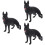 3Pcs Cachorro Estátua Cão Pastor Animal 8