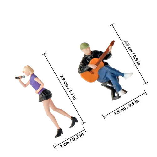 1 Figurki Ulicznego Wokalisty z Gitarą, Model Piaskowego Stołu 1