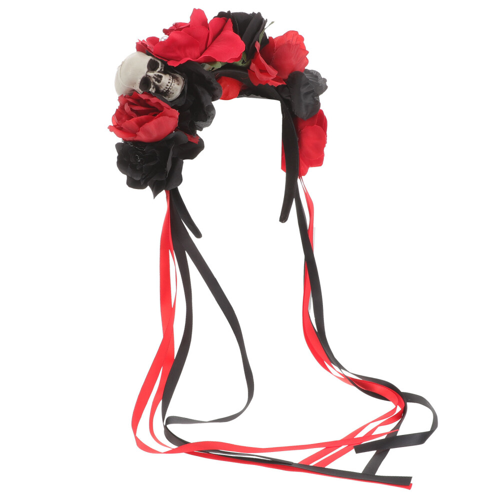 2 Sztuki Halloweenowa WstążKa Na GłOwę Z Kwiatami RóżA-image