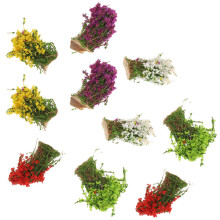 10 Unidades De Grama Artificial Com Flores Para Maquete