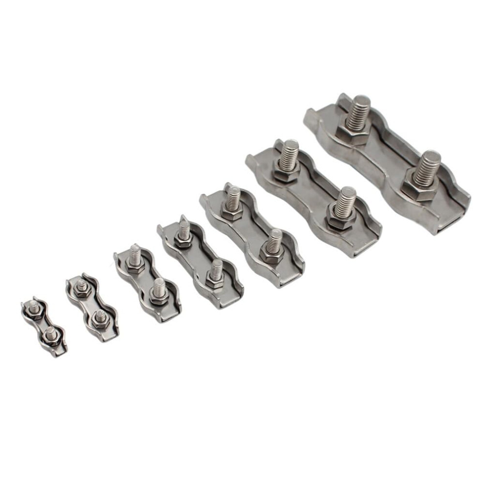 Wire Rope Clamps 304 Stainless Steel Cassette Duplex Simple Grip M2m10 Cable Clamps Caliper Rigging Hardware 9339159549032